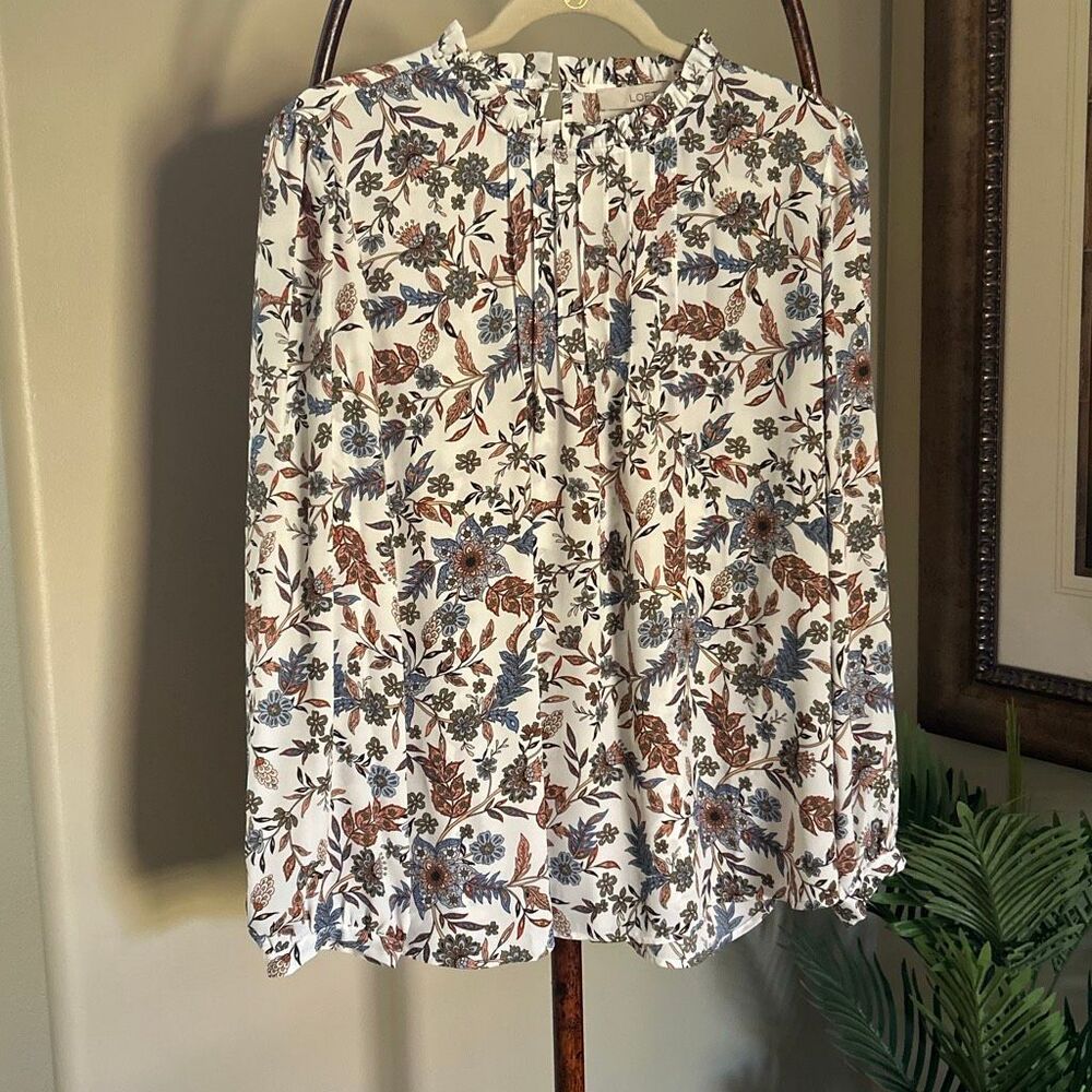 LOFT Floral Peasant Blouse NWT Size M